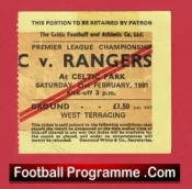 Glasgow Celtic v Glasgow Rangers 1981 – Football Ticket