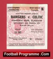 Glasgow Celtic v Glasgow Rangers 1979 – Football Ticket