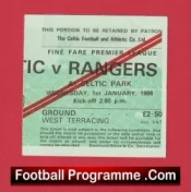 Glasgow Celtic v Glasgow Rangers 1986 – Football Ticket