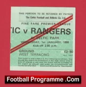 Glasgow Celtic v Glasgow Rangers 1986 – Football Ticket