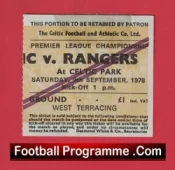 Glasgow Celtic v Glasgow Rangers 1978 – Football Ticket