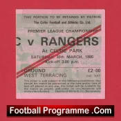 Glasgow Celtic v Glasgow Rangers 1985 – Football Ticket