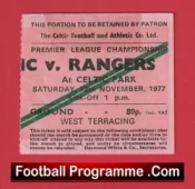 Glasgow Celtic v Glasgow Rangers 1977 – Football Ticket