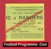 Glasgow Celtic v Glasgow Rangers 1988 – Football Ticket