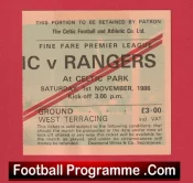 Glasgow Celtic v Glasgow Rangers 1986 – Football Ticket