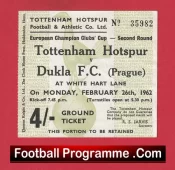 Tottenham Hotspur v Dukla 1962 – European Cup Football Ticket