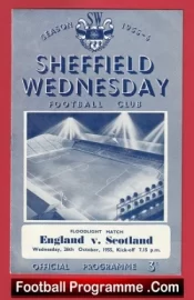 England v Scotland 1955 – Sheffield Wednesday Friendly Game