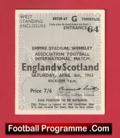 England v Scotland 1963 – Football Ticket