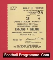 England v Ireland 1963 – Match Ticket