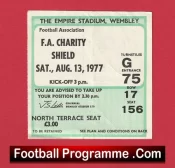 Manchester United v Liverpool 1977 – FA Charity Shield Match Ticket