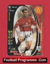 Manchester United Gary Neville Autographed Signed Football Card Man Utd