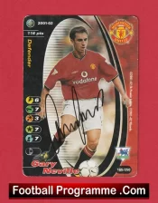 Manchester United Gary Neville Autographed Signed Football Card Man Utd