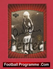 Manchester United Alex Stepney Autographed Signed Football Card Man Utd