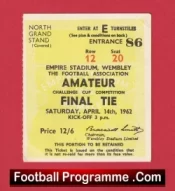 Hounslow Town v Crook Town 1962 – Ticket Amateur Cup Final