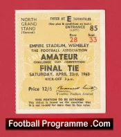 Kingstonian v Hendon 1960 – Ticket Amateur Cup Final Wembley