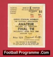 Hendon v Kingstonian 1960 – Ticket Amateur Cup Final Wembley