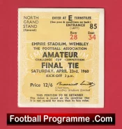 Hendon v Kingstonian 1960 – Ticket Amateur Cup Final Wembley