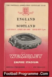 England v Scotland 1963 – + Bobby Charlton + Gordon Banks Debut
