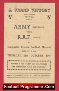 Army v Royal Air Force RAF 1945 – Doncaster Rovers FC 1940s