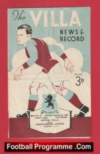 Aston Villa v Manchester United 1949 – Signed by Len Smith