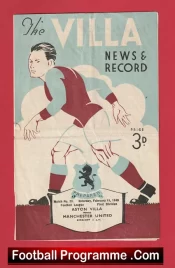 Aston Villa v Manchester United 1949 – Signed by Len Smith