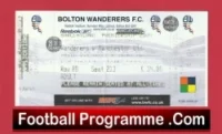 Bolton Wanderers v Manchester United 2004 – Match Ticket