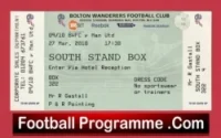 Bolton Wanderers v Manchester United 2010 – Football Ticket