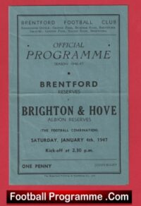 Brentford v Brighton 1947 – 1940s Football Programme