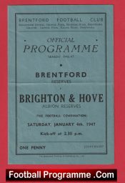 Brentford v Brighton 1947 – 1940s Football Programme
