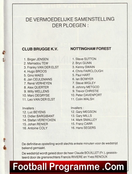 Brugge KV v Nottingham Forest 1984 - UEFA Cup Belgium - Image 3