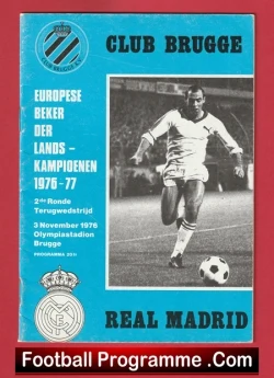 Brugge KV v Real Madrid 1976 - UEFA Cup Belgium - football programme