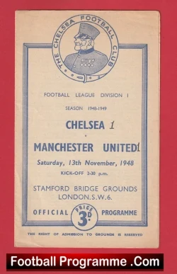 Chelsea v Manchester United 1948 - Man Utd 1940's - football programme