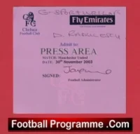 Chelsea v Manchester United 2003 – Press Area Ticket