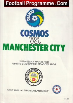 Cosmos v Manchester City 1980 - USA Giants Stadium Atlantic Cup - football programme