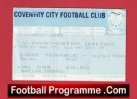 Coventry City v Manchester United 1993 – Ticket 1st Premier League Champions