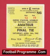 Crook Town v Hounslow Town 1962 – Ticket Amateur Cup Final