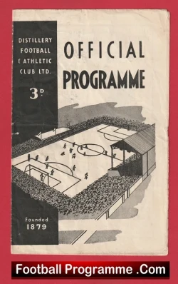 Distillery v Linfield 1957 - Ireland - football programme