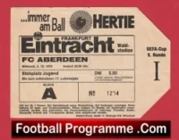 Eintracht Frankfurt v Aberdeen 1979 – Match Ticket Alex Ferguson Manager