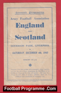 England v Scotland 1943 - Goodison Everton Old Football Programme 1940s - football programme