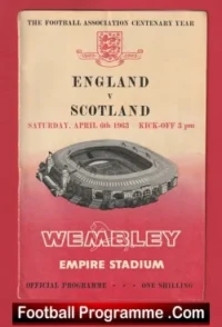 England v Scotland 1963 – + Bobby Charlton + Gordon Banks Debut