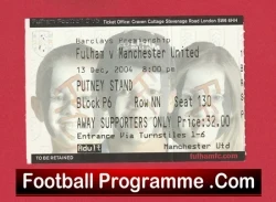 Fulham v Manchester United 2004 - Football Ticket - football memorabilia