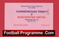 Gainsborough Trinity v Manchester United 1998 – Treble Season Pink Ticket