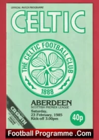 Glasgow Celtic v Aberdeen 1985 – Alex Ferguson Manager