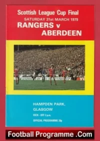 Glasgow Rangers v Aberdeen 1979 Scottish League Cup Final Alex Ferguson