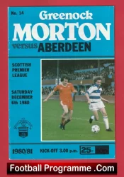 Greenock Morton v Aberdeen 1980 – Alex Ferguson Manager