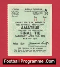 Ilford v  Woking 1958 – Ticket Amateur Cup Final Wembley