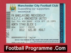 Manchester City v Manchester United 2002 - Last Derby Match at Maine Road - football memorabilia