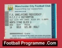 Manchester City v Southampton 2003 – Match Ticket