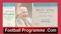 Manchester United Matt Busby Memorial Service Old Trafford Ticket 1994