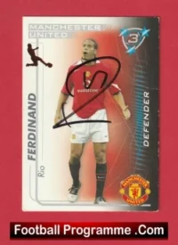 Manchester United Rio Ferdinand Autograph Signed Football Card Man Utd